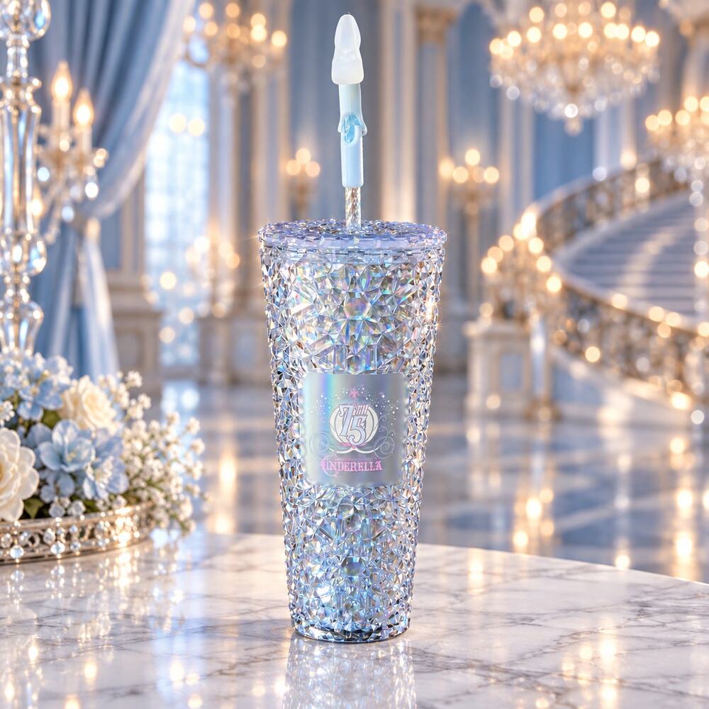 Starbucks Disney Cinderella 75th Anniversary Crystal Tumbler 24oz New Tag